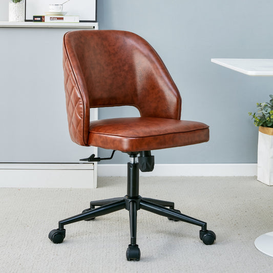 Aurelia Contemporary Armless Office Chair - Brown