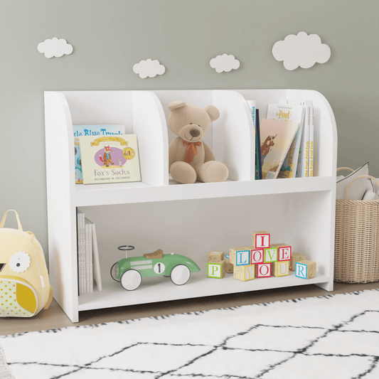 Moonriver 4 Compartment Youth Bookcase - White