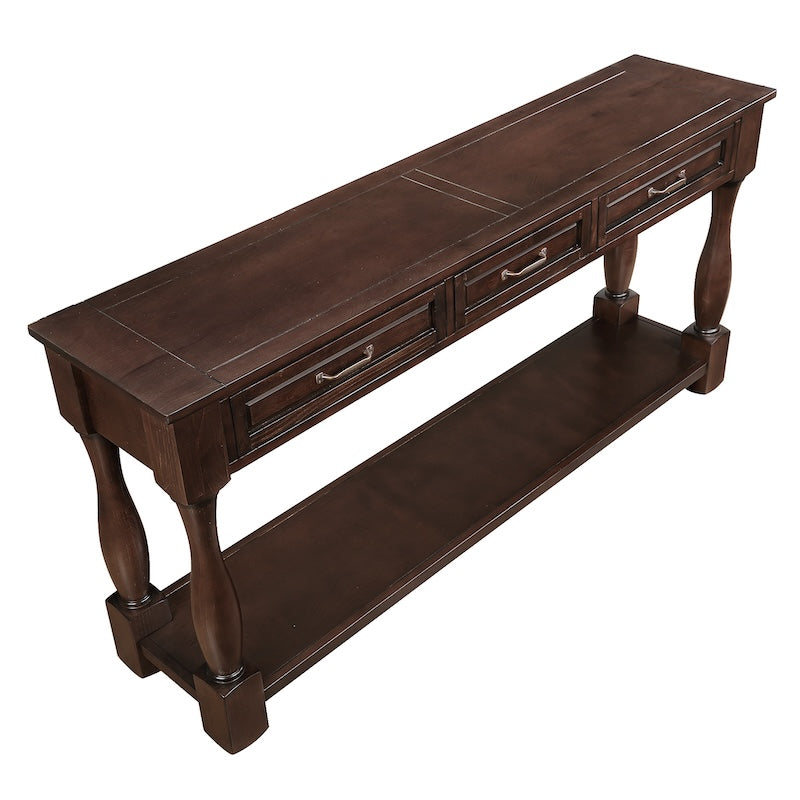 Holloway 63" Wooden Console Stable with 3 Drawers - Espresso