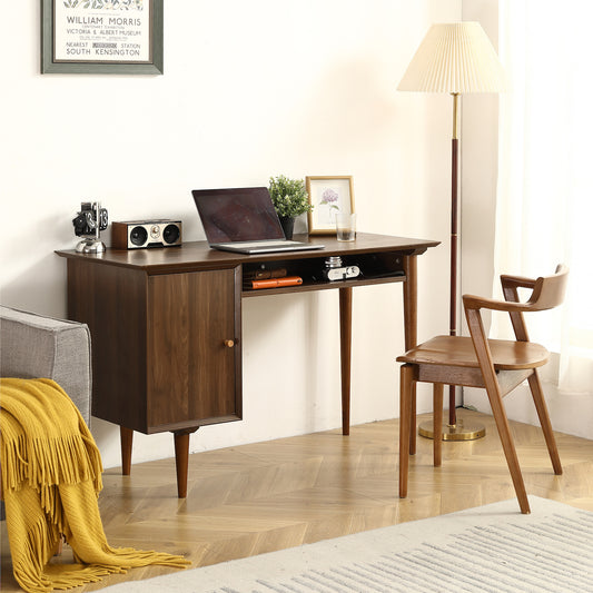 Furnisoar 46" Mid-Century Modern Desk - Walnut