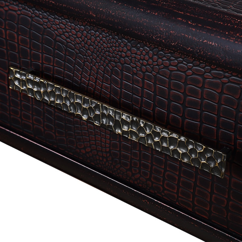 Revive Retro Style Faux Croc Sofa Table - Distressed Black