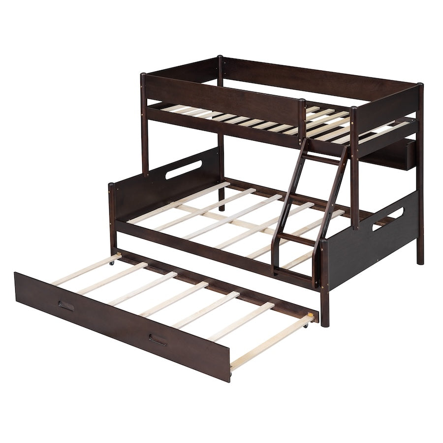 Zenora Twin over Full Bunk Bed with Shelf - Espresso
