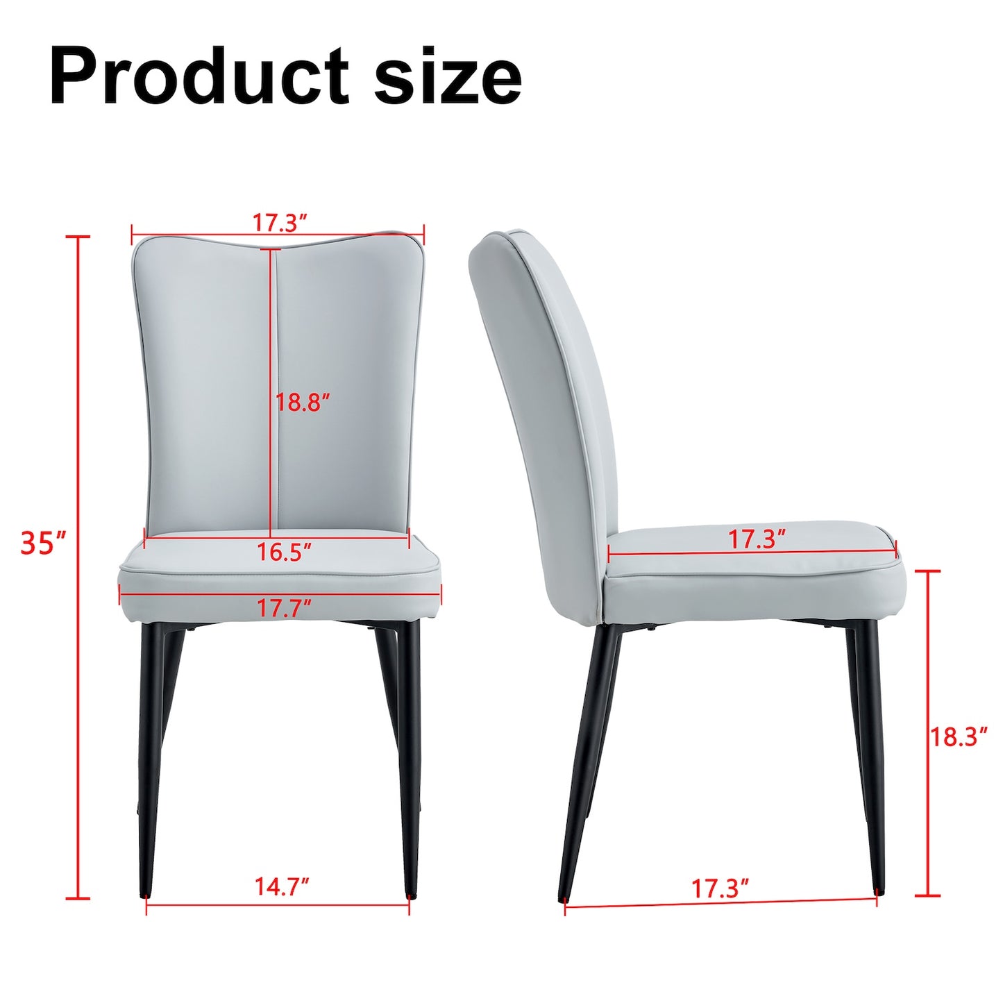 Droom Modern PU Leather Dining Side Chair - Light Gray