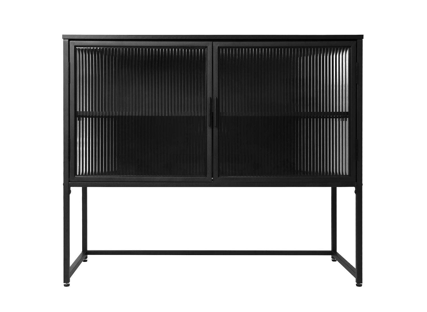 Milestone Modern Black Accent Cabinet with Glass Doors