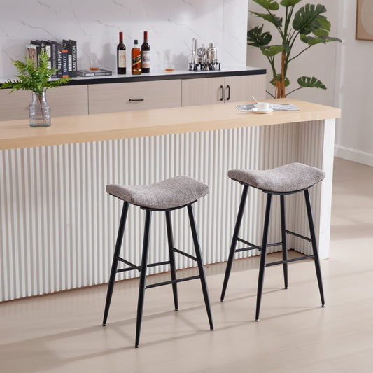 Jasur Modern Counter Height Linen Bar Stool - Coffee