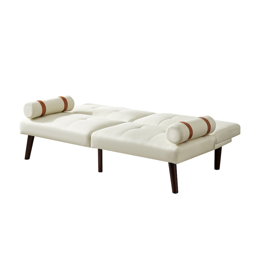 Radiant Split Back Sofa Bed with Walnut Legs - Ivory