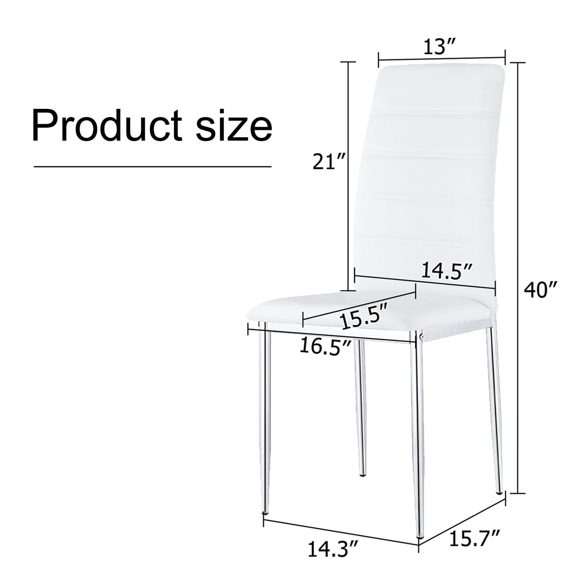 Droom Modern PU Leather High Back Dining Side Chair - White