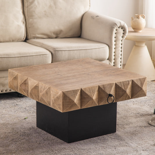 Groove Retro Style 3D Embossed Pattern Coffee Table