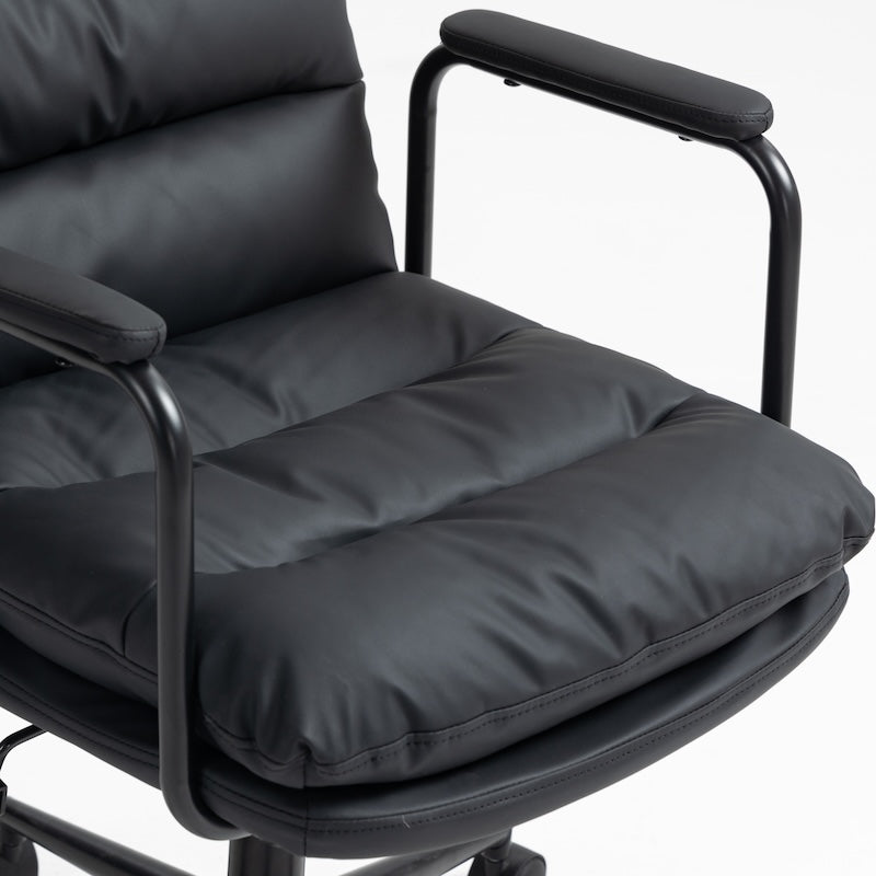Skylark Mid-Back PU Leather Swivel Office Chair - Black