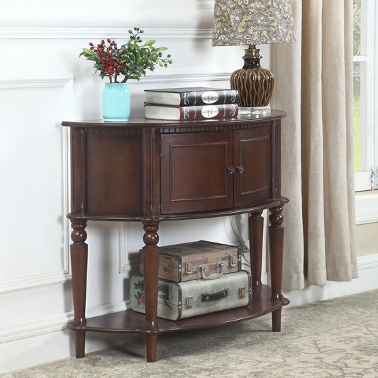 Ecliptic Traditional Half Moon Console Table - Brown