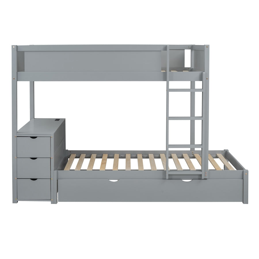 Verve Twin over Twin Bunk Bed with Storage & Desk - Gray