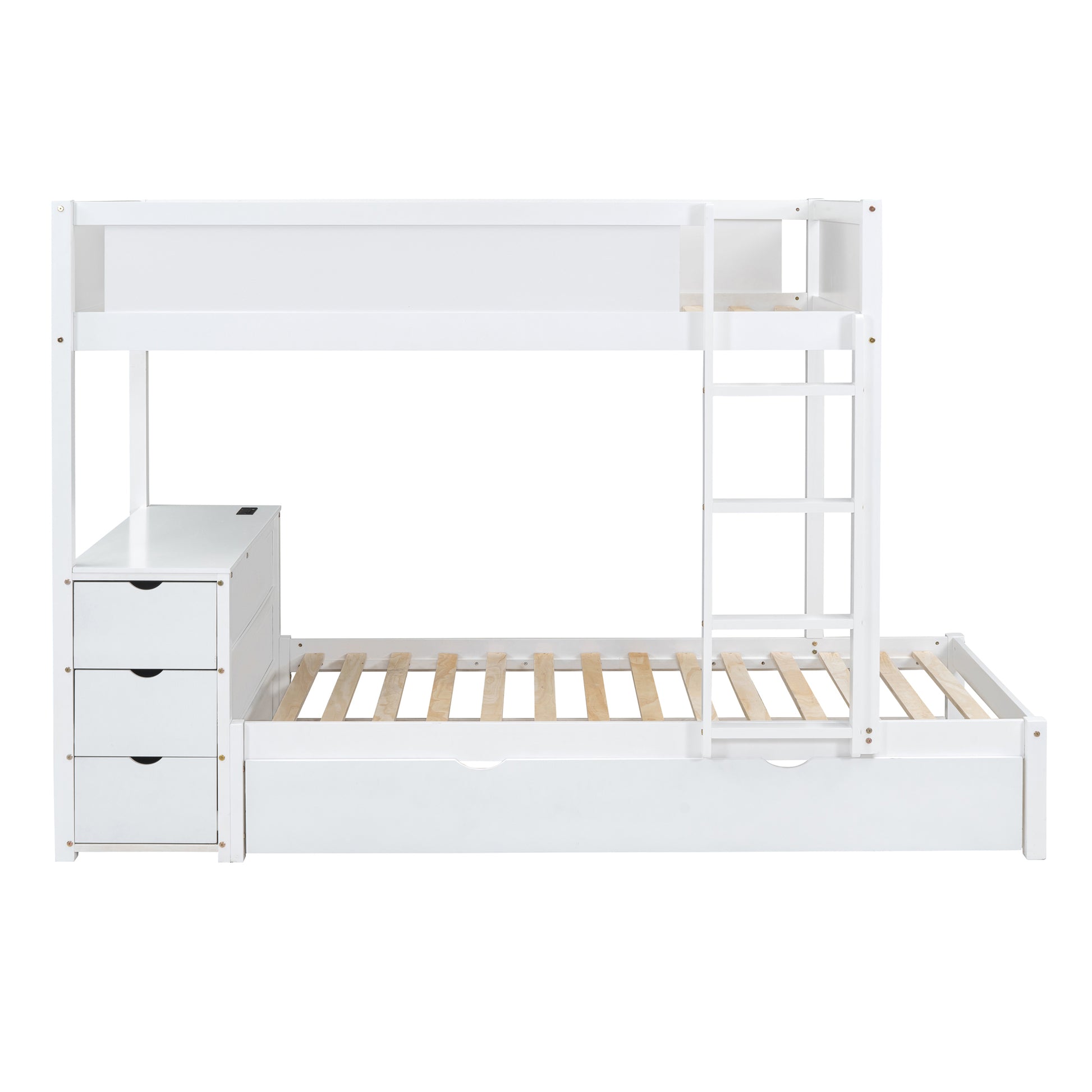 Verve Twin over Twin Bunk Bed with Storage & Desk - White
