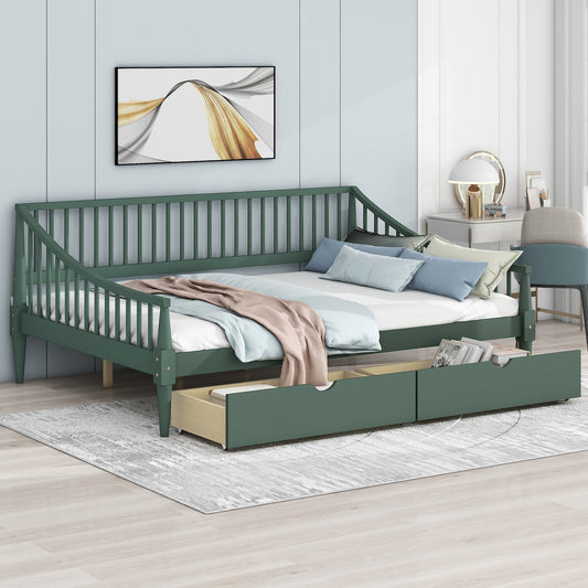 Quinn Full Size Daybed & Storage Trundle Set - Green