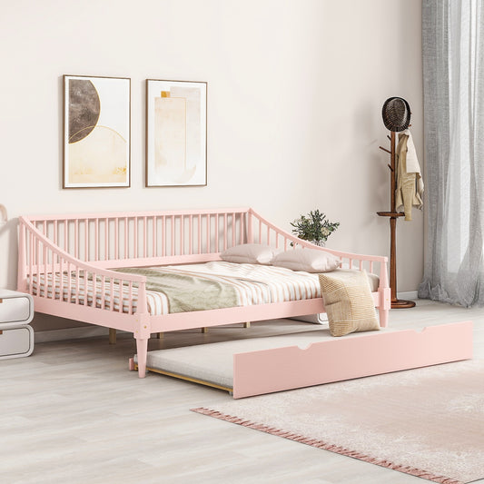 Quinn Full Size Daybed & Trundle Set - Pink