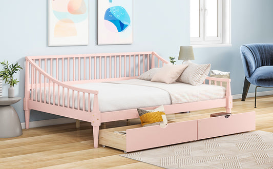 Quinn Full Size Daybed & Storage Trundle Set - Pink