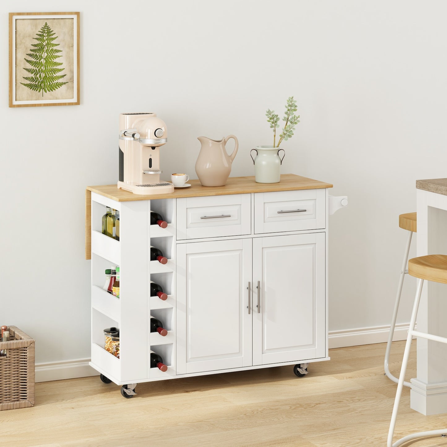 Spribung Kitchen Island Cart with Wine Rack