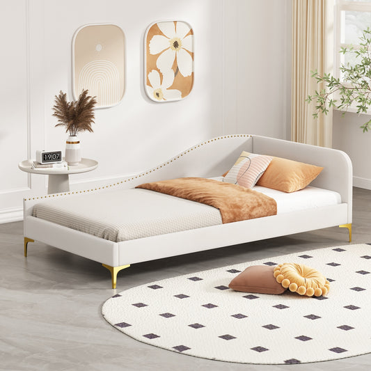 Deonka Contemporary Twin Size Daybed - Beige & Gold