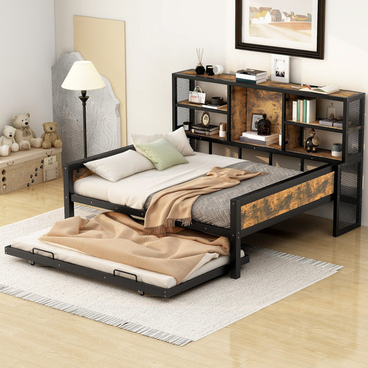 Colton Industrial Daybed with Storage & Trundle