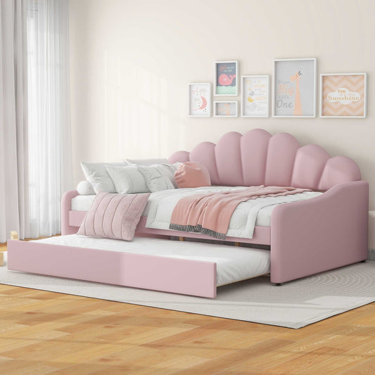 Ronja Contemporary Full Size Daybed - Pink Velvet