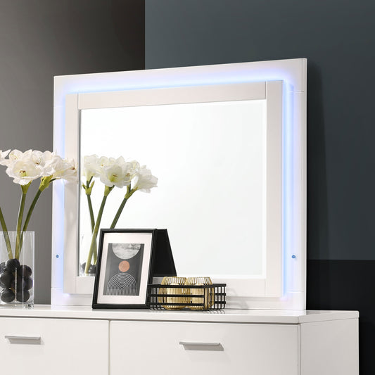 Felicity LED Dresser Mirror – White High Gloss