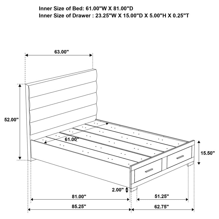 Felicity Queen Storage Bed – White High Gloss