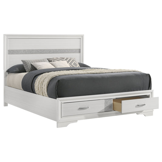 Miranda 51-inch Wood Eastern King Storage Panel Bed – White