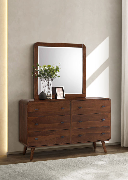Robyn Dark Walnut Finish 6 Drawer Dresser