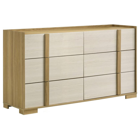 Hyland 6-Drawer Dresser – Natural & White Two-Tone