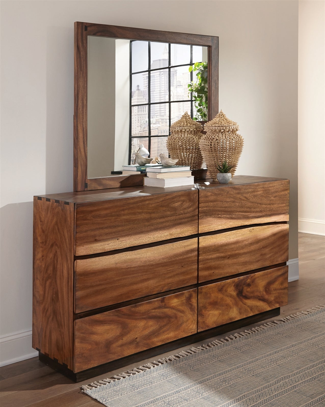 Winslow Live Edge Queen Storage Bedroom Set in Smokey Walnut