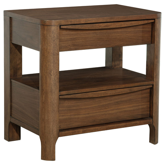 Maderia 2-Drawer Nightstand – Walnut