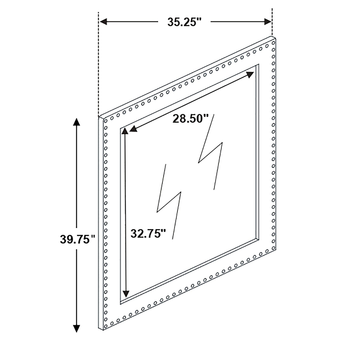 Melody Upholstered Dresser Mirror – Pacific Blue