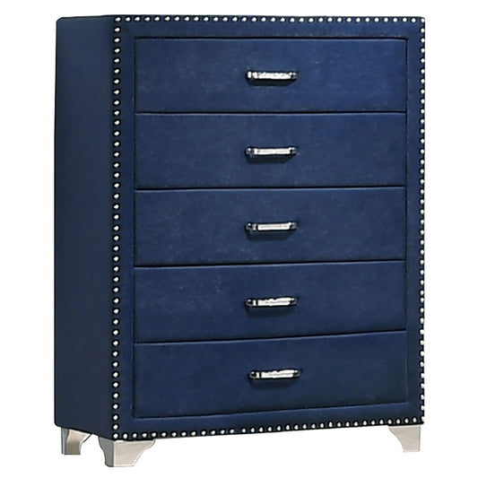 Melody 5-Drawer Bedroom Chest – Pacific Blue