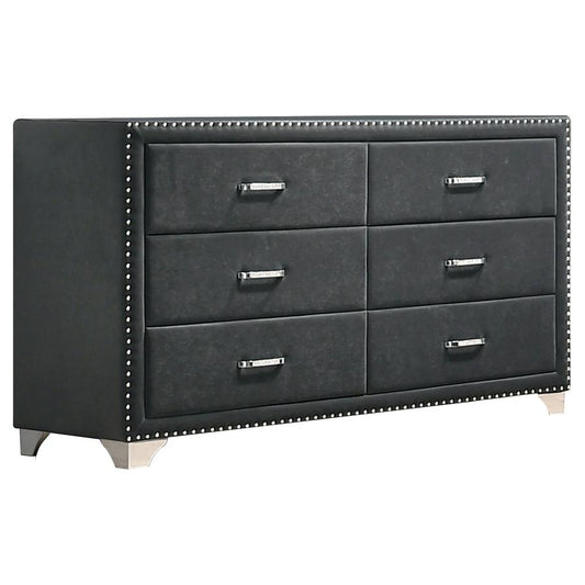 Melody 6-Drawer Upholstered Dresser