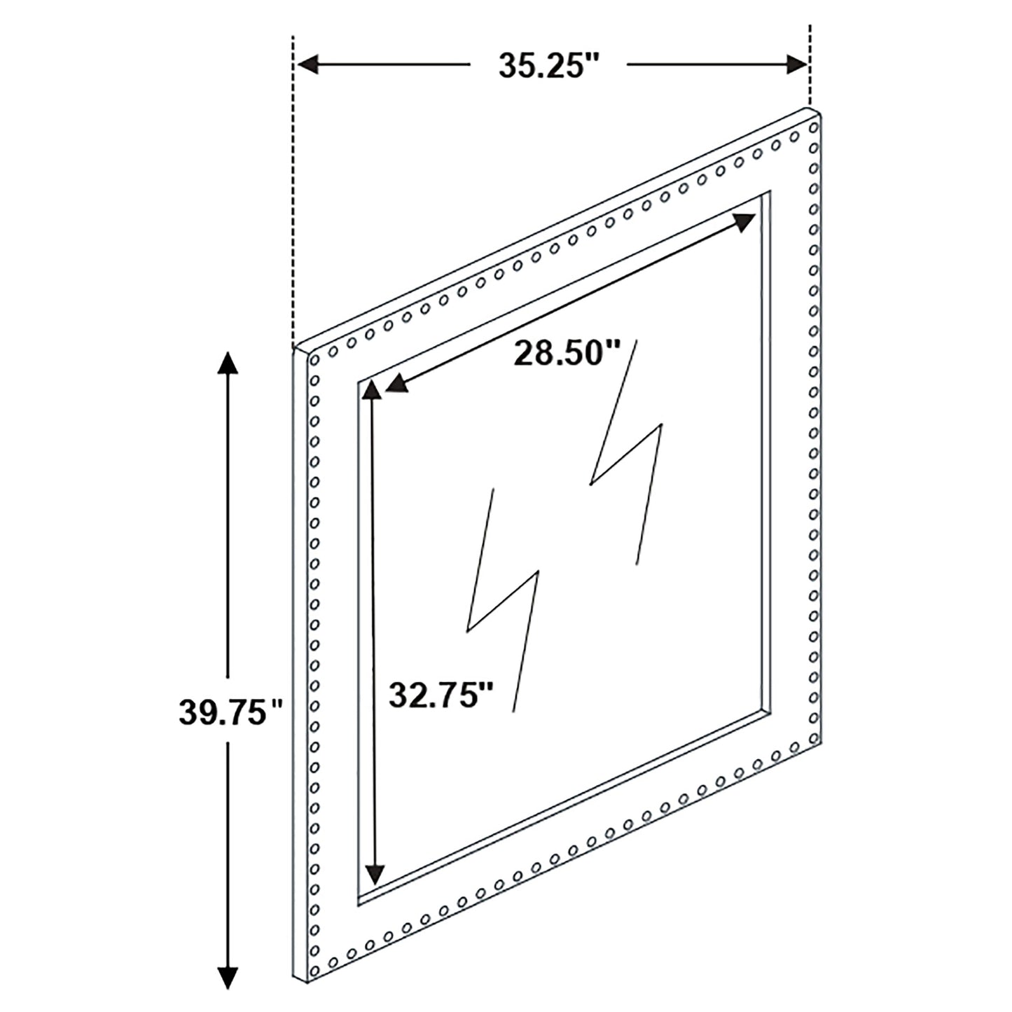 Melody Upholstered Dresser Mirror – Grey Velvet