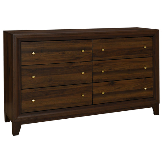 Welsley 6-Drawer Dresser Cabinet – Walnut