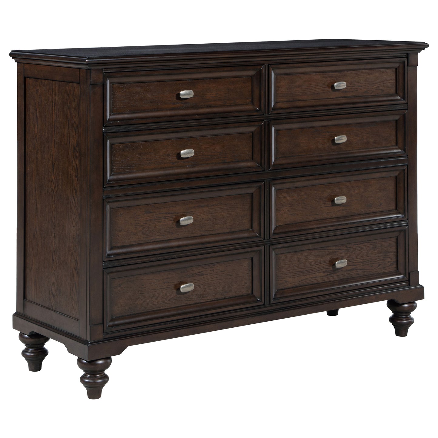 Andover 8-Drawer Dresser Cabinet – Dark Oak