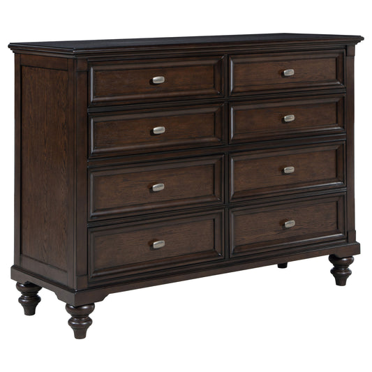 Andover 8-Drawer Dresser Cabinet – Dark Oak