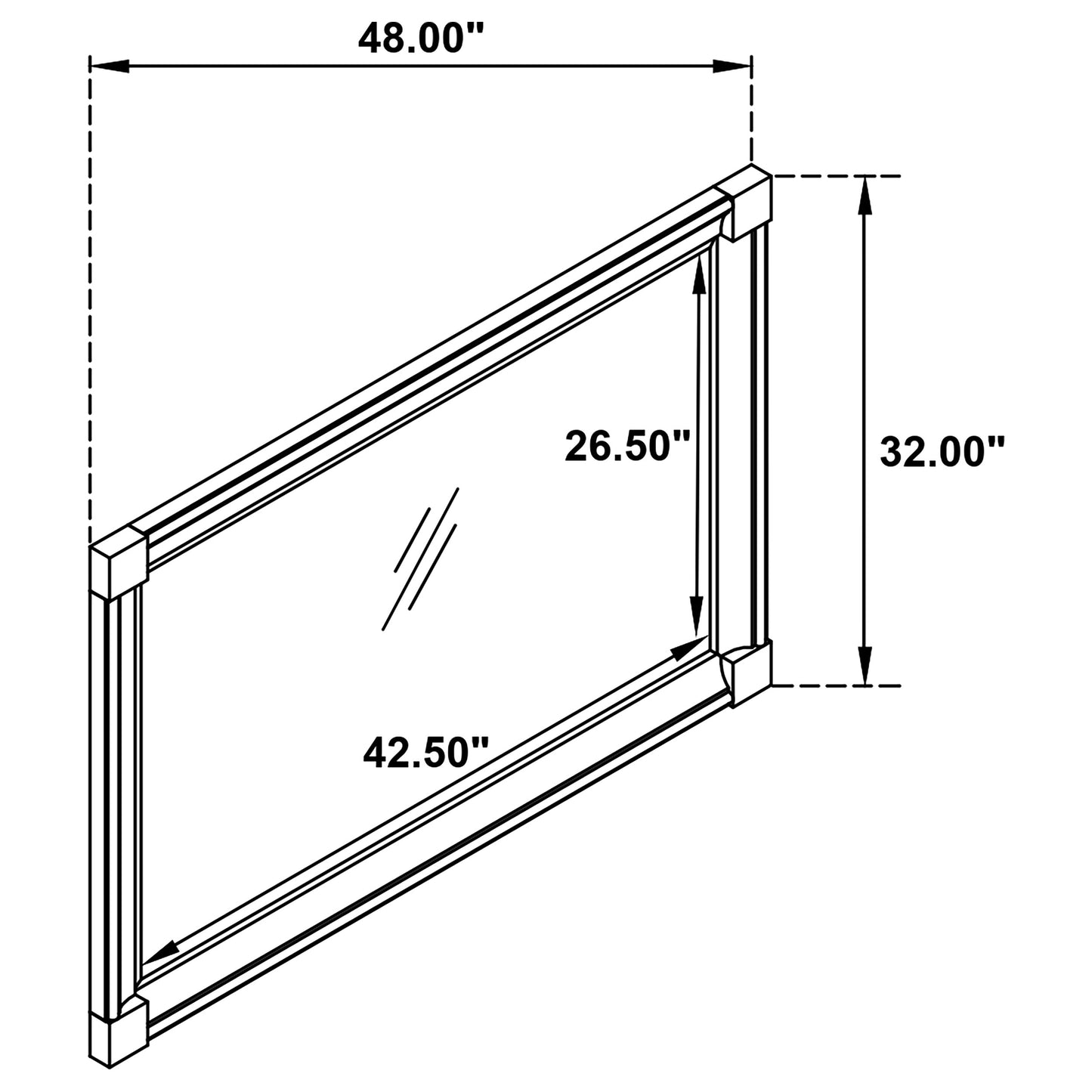 Andover Dresser Mirror – Dark Oak