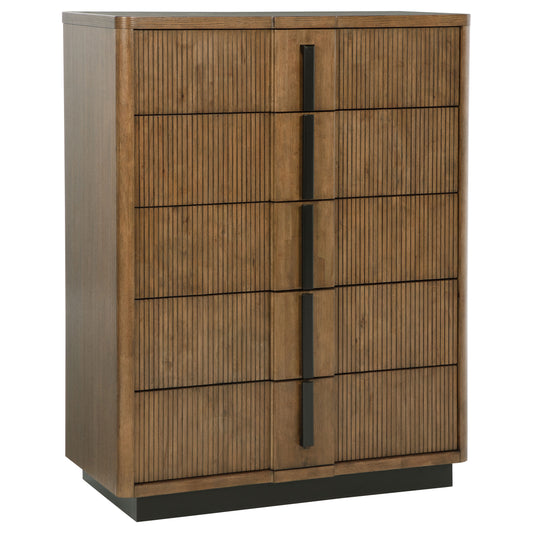 Terrace 5-Drawer Chest of Drawers – Ash Brown