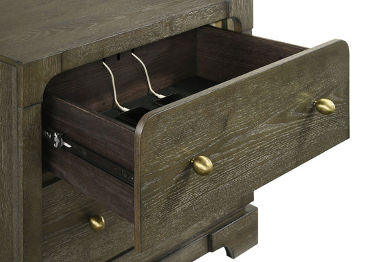 Gran Park 2-Drawer Nightstand, Dark Cocoa