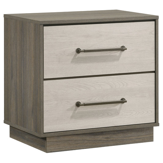 Fenwick 2-Drawer Nightstand – Grey Oak
