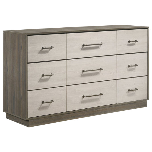 Fenwick 9-Drawer Dresser – Grey Oak