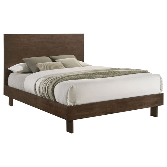 Glenwood 48-Inch Eastern King Platform Panel Bed – Warm Brown