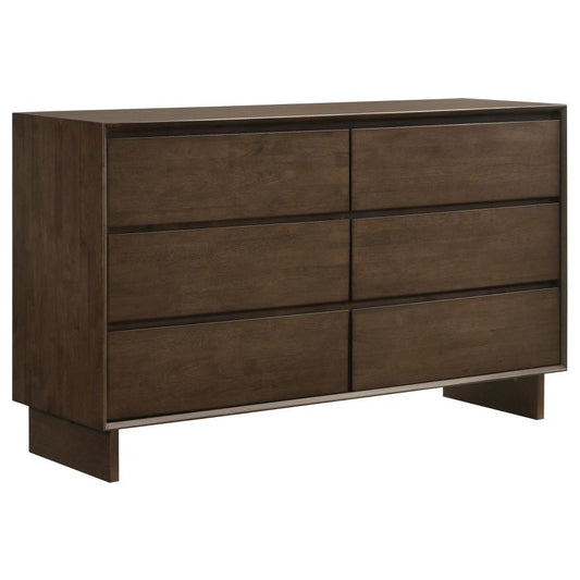 Glenwood 6-drawer Dresser Warm Brown
