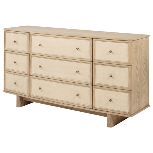 Kailani 9-Drawer Dresser Cabinet – Beige Oak
