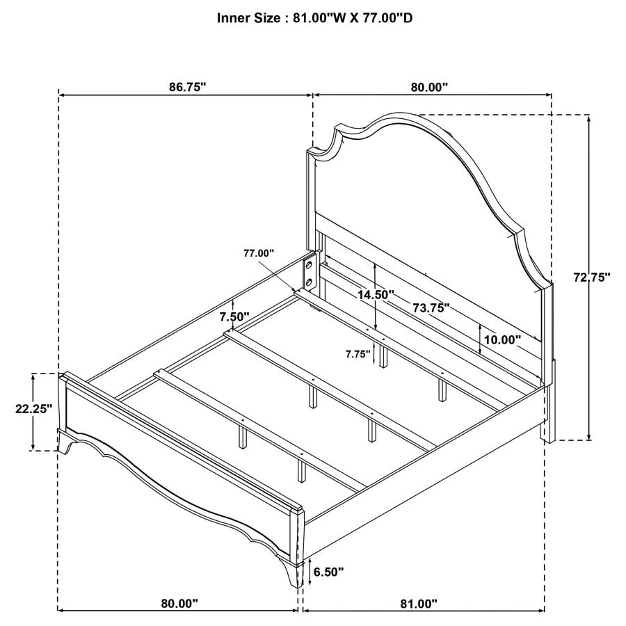 Revello 67-Inch Eastern King Panel Bed – Washed Mango