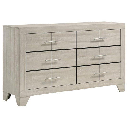 Trenton 6-Drawer Dresser – Rustic Cream