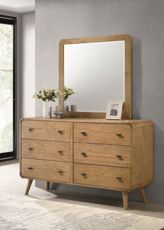 Robyn Light Ash Finish 6 Drawer Dresser