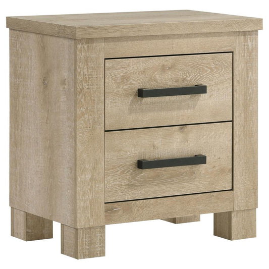 Oakglen 2-Drawer Nightstand – Weathered Oak