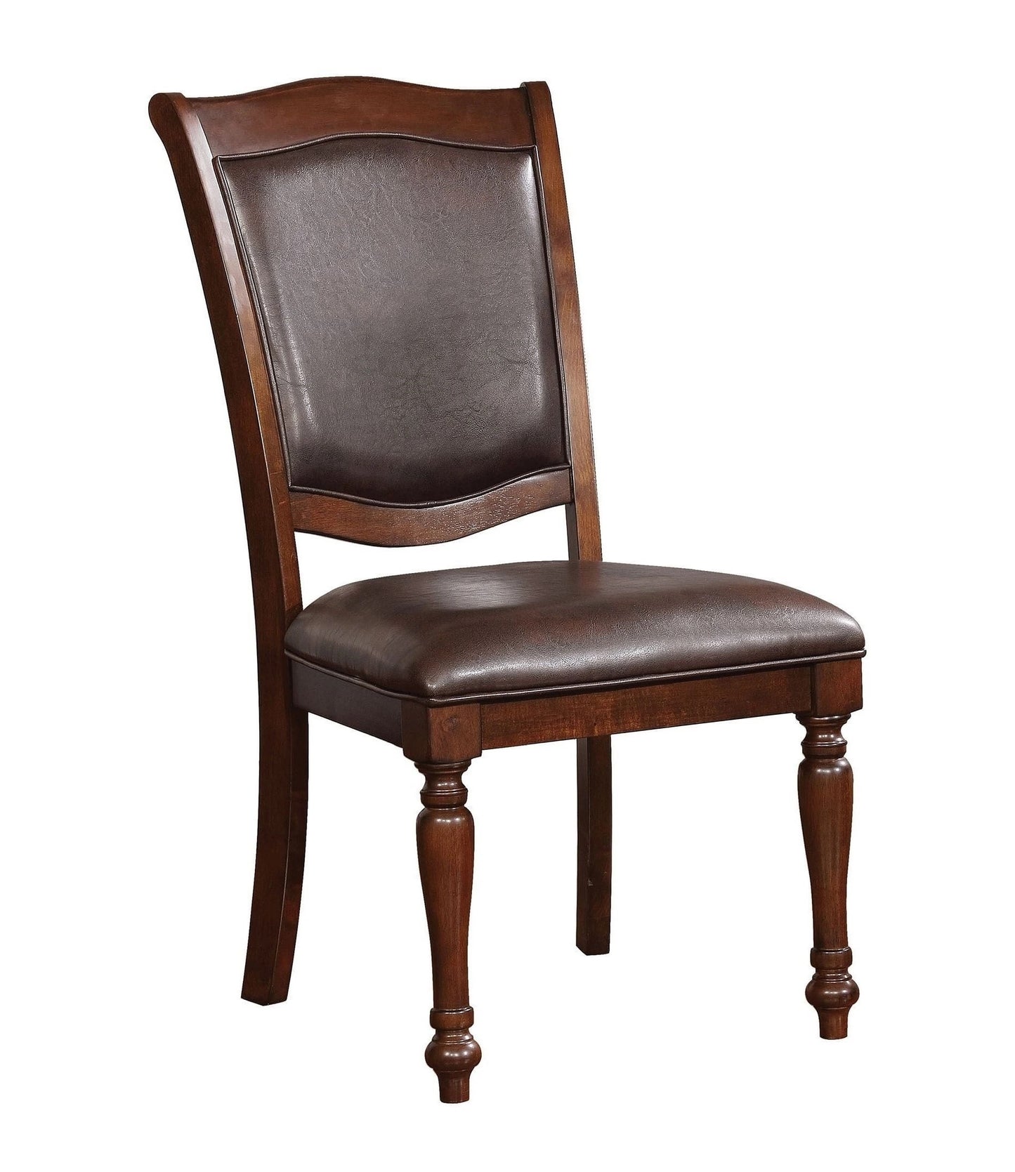Beatrice Traditional Solid Wood Brown Cherry & Espresso Side Chairs Set of 2